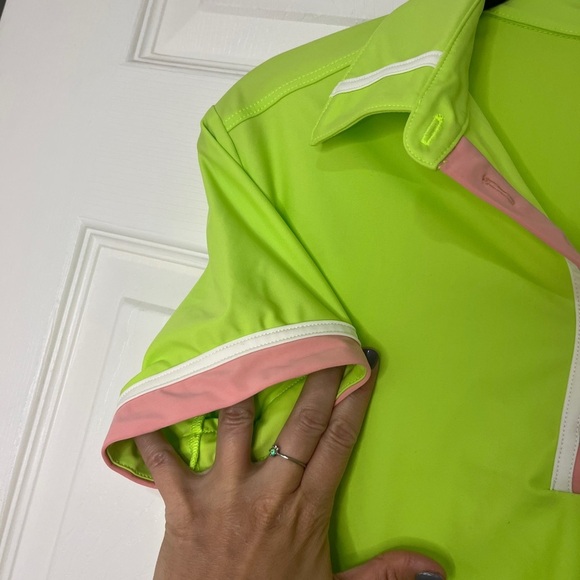 Kilo Tango Golf Polo In Lime UPF 50 Sz L - Picture 10 of 11